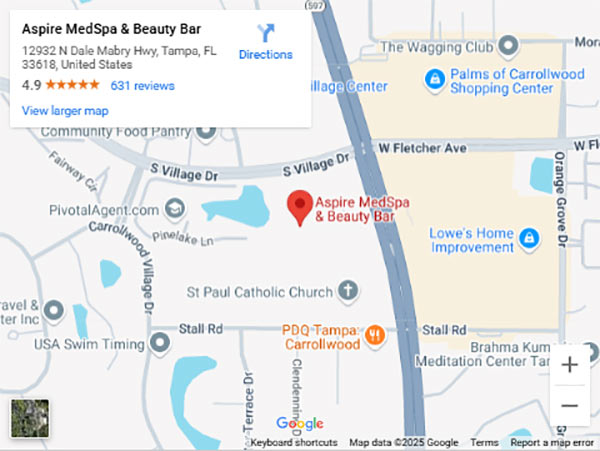 Get Directions to Aspire MedSpa and Beauty Bar in Tampa, FL