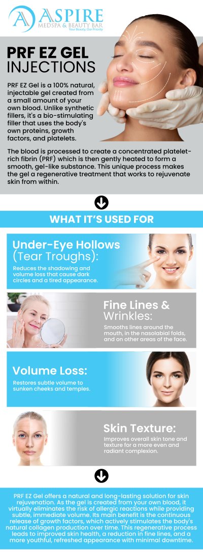 Common questions asked by clients: What are the benefits of PRF EZ Gel injections for skin rejuvenation? How long do the results from PRF EZ Gel injections last? Are PRF EZ Gel injections safe, and are there any side effects? Who is an ideal candidate for PRF EZ Gel injections? For more information, contact us or schedule an appointment online. We are conveniently located at 12932 N Dale Mabry Hwy, Tampa, FL 33618. We serve clients from Tampa FL, Egypt Lake-Leto FL, Town ‘n’ Country FL, Westchase FL, Temple Terrace FL, Lutz FL, Oldsmar FL, Keystone FL, Wesley Chapel FL, and surrounding areas.
