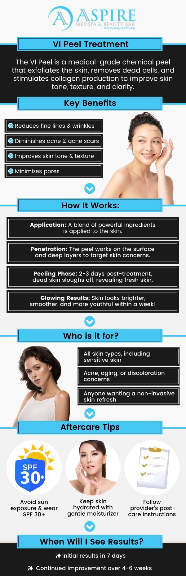 Common questions asked by clients: What is a VI Peel, and how does it improve skin texture and tone? How long does it take to see results from a VI Peel treatment? Is the VI Peel suitable for all skin types and concerns? What should I expect during the recovery process after a VI Peel? For more information, contact us or schedule an appointment online. We are conveniently located at 12932 N Dale Mabry Hwy, Tampa, FL 33618. We serve clients from Tampa FL, Egypt Lake-Leto FL, Town ‘n’ Country FL, Westchase FL, Temple Terrace FL, Lutz FL, Oldsmar FL, Keystone FL, Wesley Chapel FL, and surrounding areas.