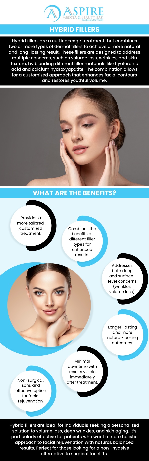 Enhance your appearance with Hybrid Fillers in Tampa, FL. Rosaly Stephens, MSN, ARNP-C uses cutting-edge techniques to restore facial volume and smooth fine lines for a youthful, refreshed look. Tailored to your needs, our treatments provide natural-looking, long-lasting results. For more information, contact us or schedule an appointment online. We are conveniently located at 12932 N Dale Mabry Hwy, Tampa, FL 33618. We serve clients from Tampa FL, Egypt Lake-Leto FL, Town ‘n’ Country FL, Westchase FL, Temple Terrace FL, Lutz FL, Oldsmar FL, Keystone FL, Wesley Chapel FL, and surrounding areas.