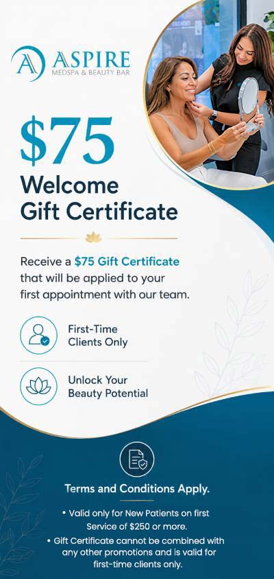 Gift Certificate for First-Time Clients at Aspire MedSpa & Beauty Bar in Tampa, FL