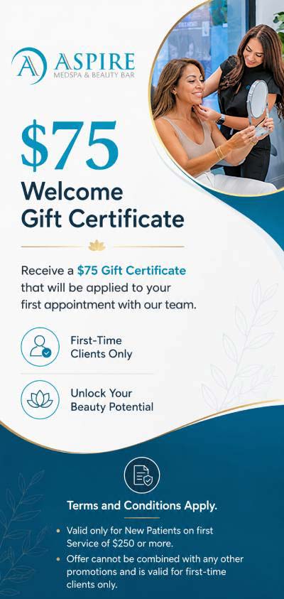 Gift Certificate for First-Time Clients at Aspire MedSpa & Beauty Bar in Tampa, FL